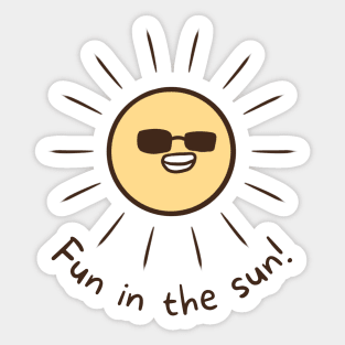 Fun in the sun Cool sun wearing sunglasses Sticker